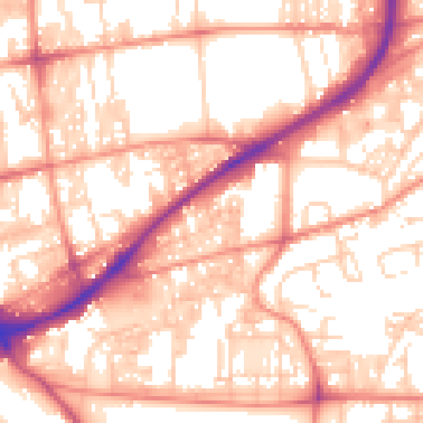 Daytime road noise heatmap for HX1 3LB