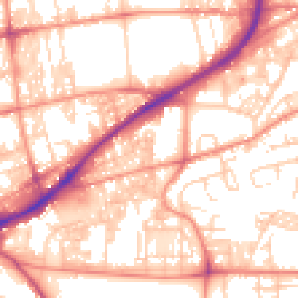 Daytime road noise heatmap for HX1 3LD