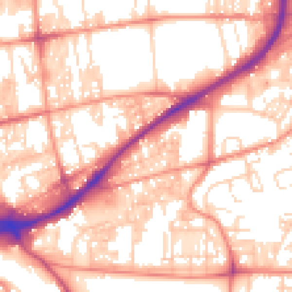Daytime road noise heatmap for HX1 3LG