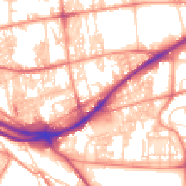 Daytime road noise heatmap for HX1 3LS