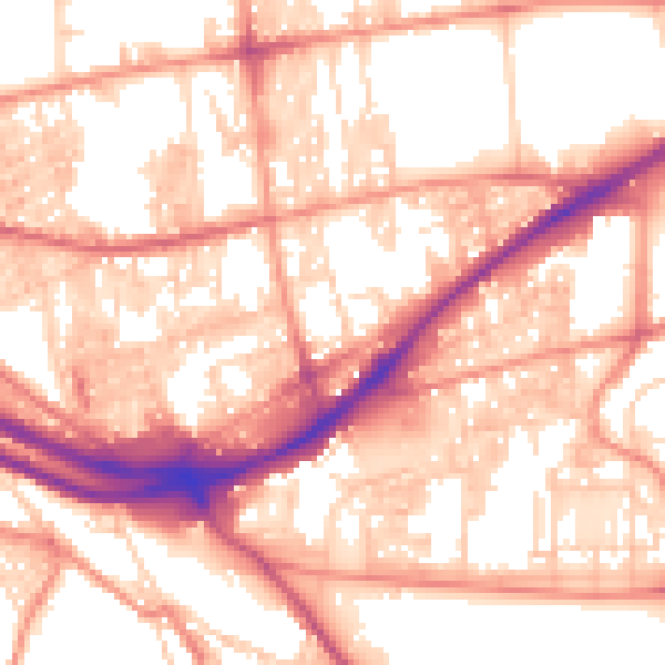 Daytime road noise heatmap for HX1 3NP