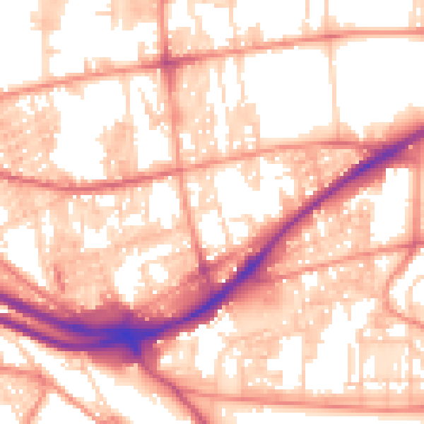 Daytime road noise heatmap for HX1 3NU
