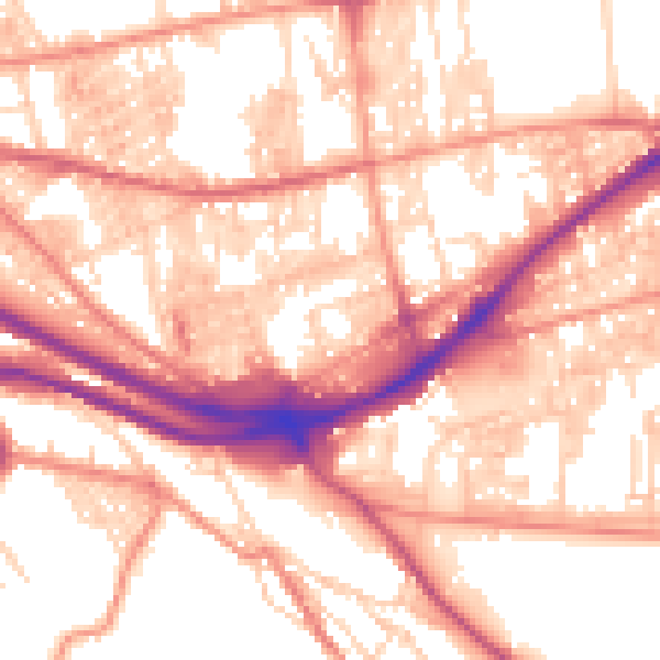 Daytime road noise heatmap for HX1 3PF