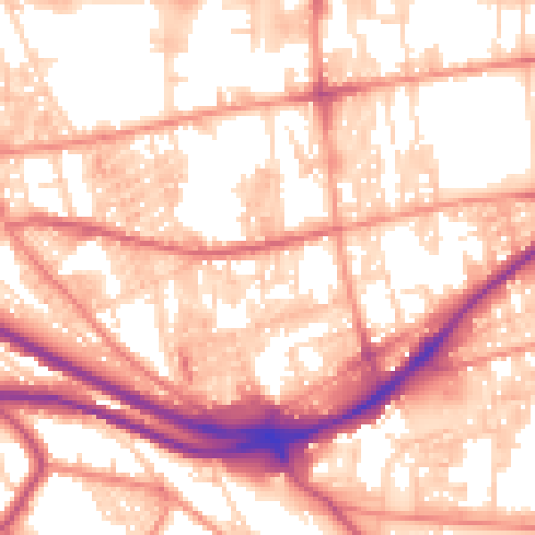 Daytime road noise heatmap for HX1 3PG