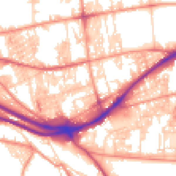 Daytime road noise heatmap for HX1 3PL