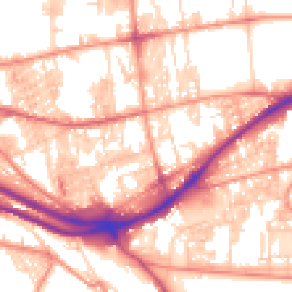 Daytime road noise heatmap for HX1 3PN