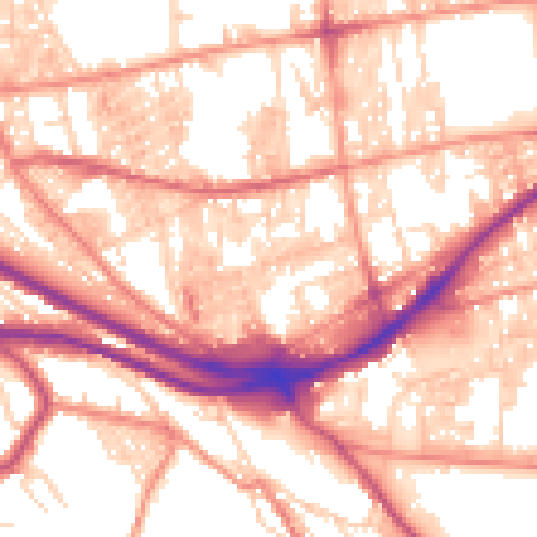 Daytime road noise heatmap for HX1 3PP