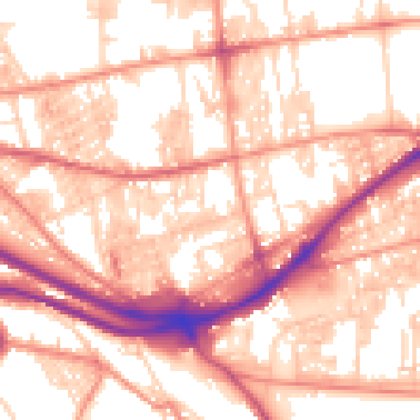 Daytime road noise heatmap for HX1 3PT