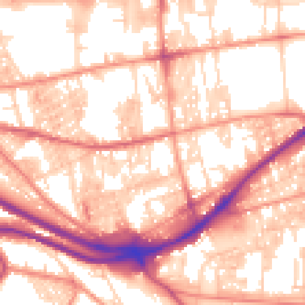 Daytime road noise heatmap for HX1 3PY