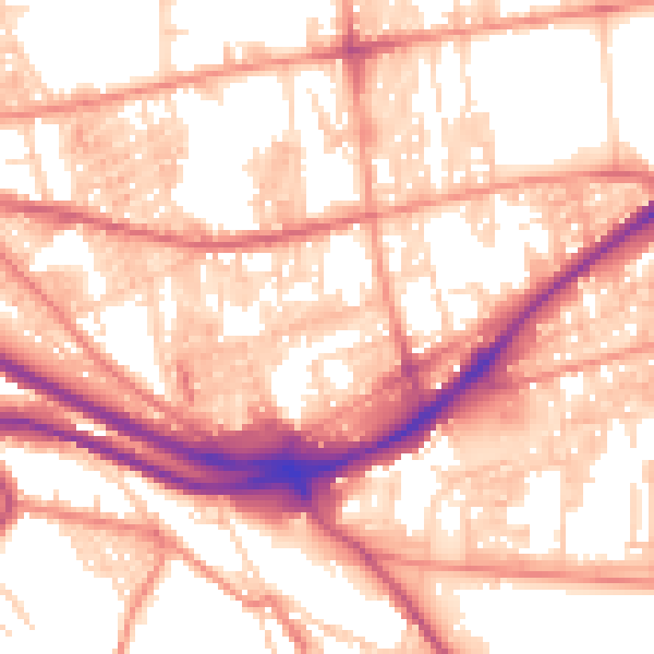 Daytime road noise heatmap for HX1 3QA