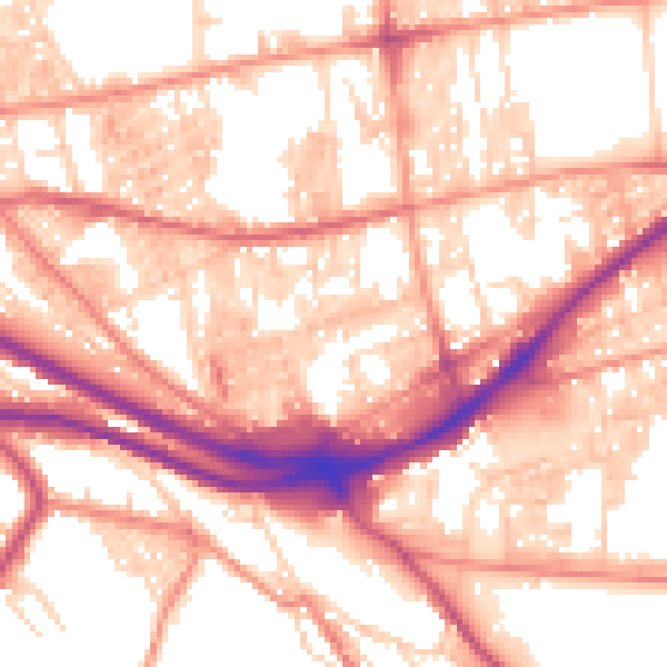 Daytime road noise heatmap for HX1 3QD