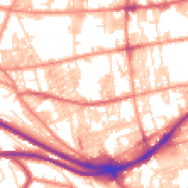 Daytime road noise heatmap for HX1 3QN