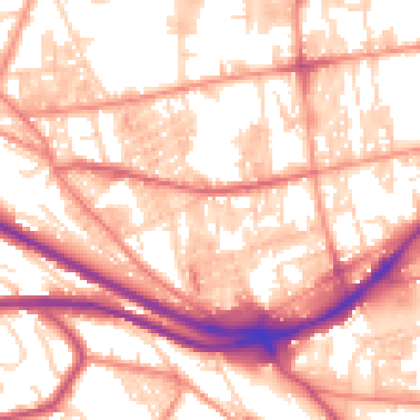 Daytime road noise heatmap for HX1 3QR