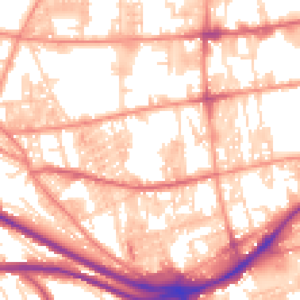 Daytime road noise heatmap for HX1 3QW