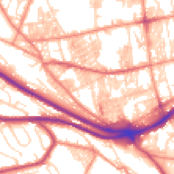 Daytime road noise heatmap for HX1 3QX