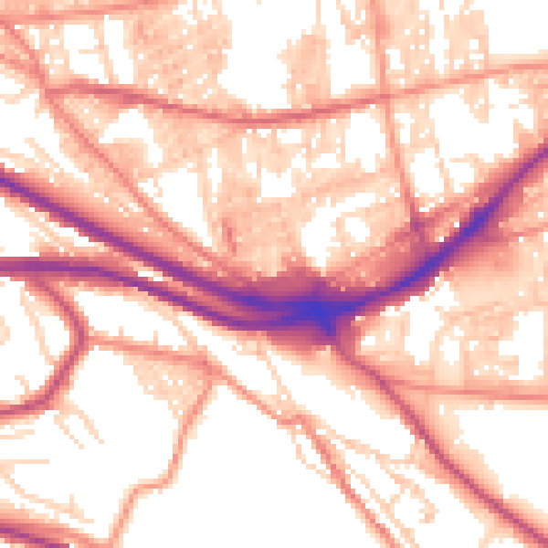Daytime road noise heatmap for HX1 3RP