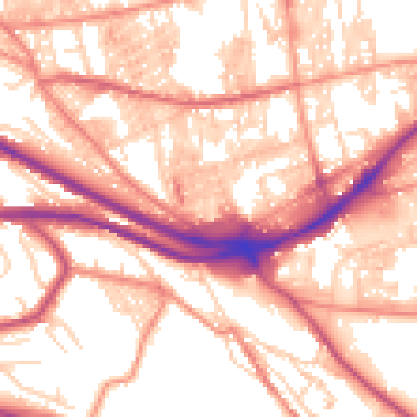 Daytime road noise heatmap for HX1 3RS