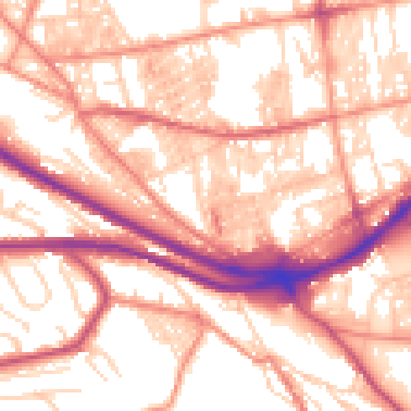 Daytime road noise heatmap for HX1 3RX