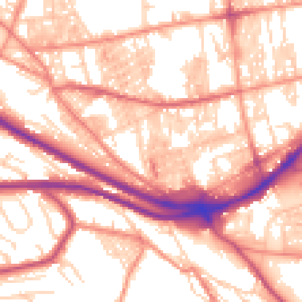 Daytime road noise heatmap for HX1 3RY