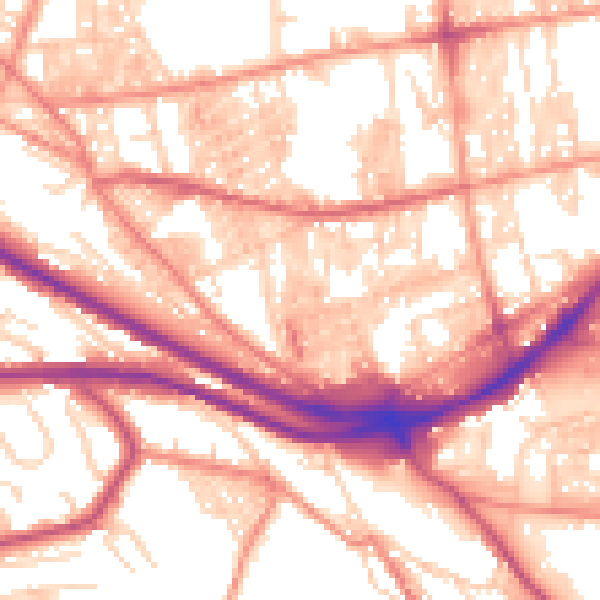 Daytime road noise heatmap for HX1 3RZ