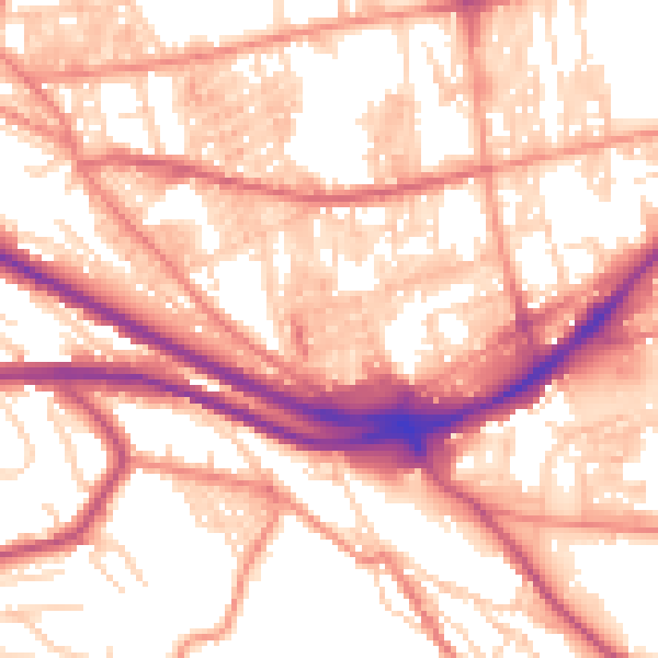 Daytime road noise heatmap for HX1 3SD