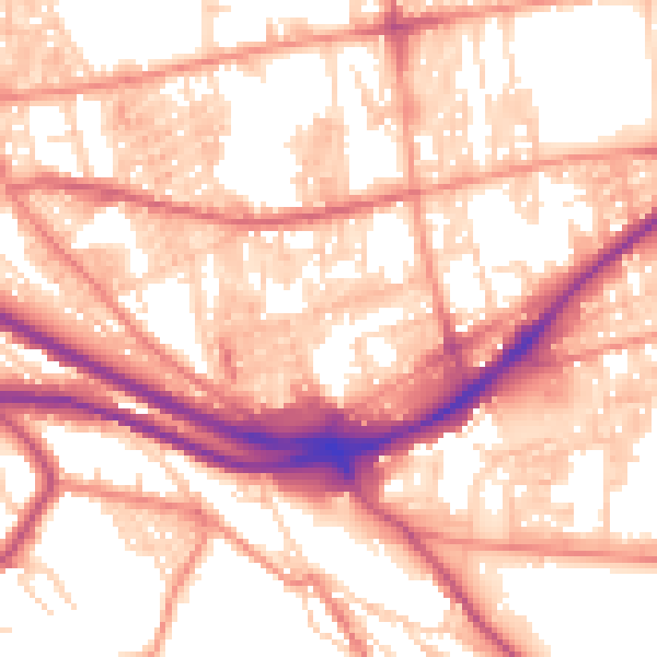 Daytime road noise heatmap for HX1 3SH