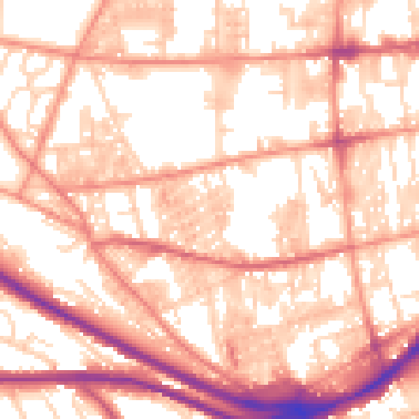 Daytime road noise heatmap for HX1 3UA