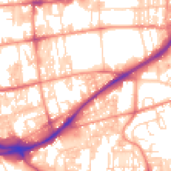 Daytime road noise heatmap for HX1 3XE