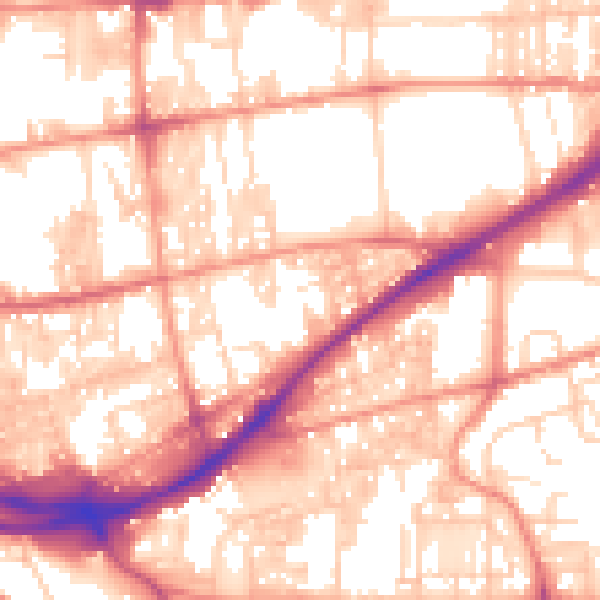 Daytime road noise heatmap for HX1 3XF