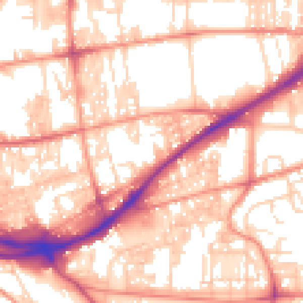 Daytime road noise heatmap for HX1 3XG