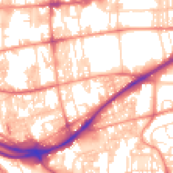 Daytime road noise heatmap for HX1 3XJ