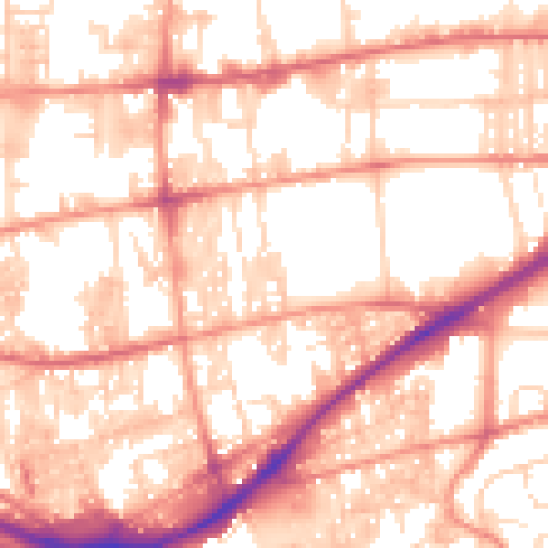 Daytime road noise heatmap for HX1 3XN