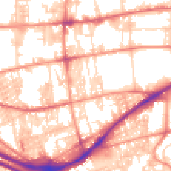 Daytime road noise heatmap for HX1 3XS