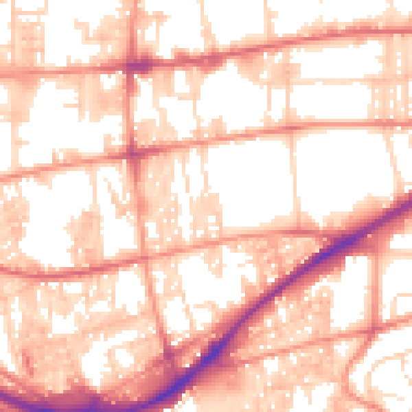 Daytime road noise heatmap for HX1 3XW