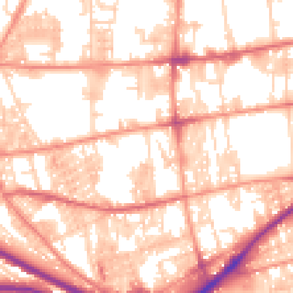 Daytime road noise heatmap for HX1 3YA