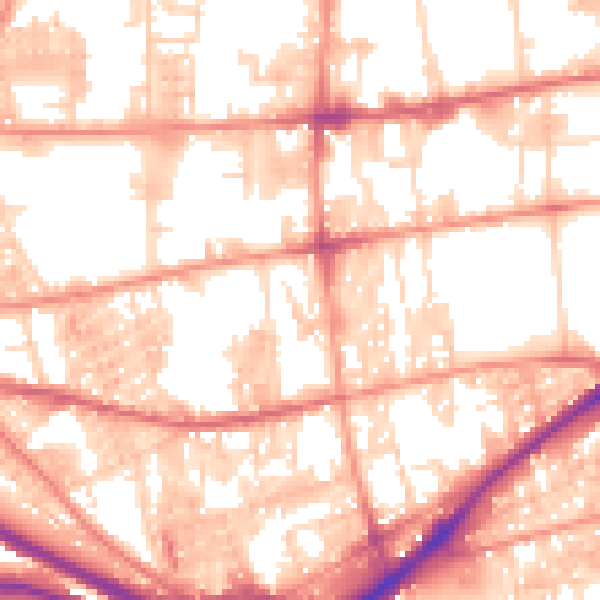 Daytime road noise heatmap for HX1 3YL