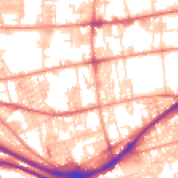 Daytime road noise heatmap for HX1 3YN