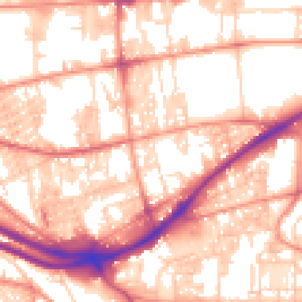 Daytime road noise heatmap for HX1 3YQ
