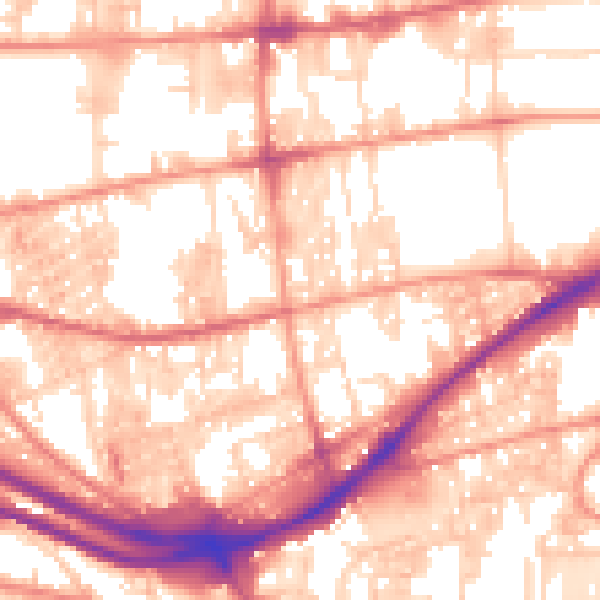 Daytime road noise heatmap for HX1 3ZA