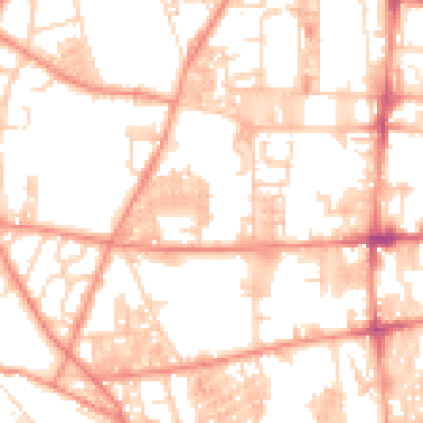 Daytime road noise heatmap for HX1 4AG