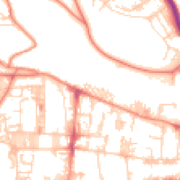 Daytime road noise heatmap for HX1 4AN