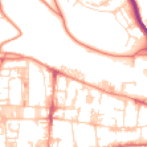 Daytime road noise heatmap for HX1 4AP
