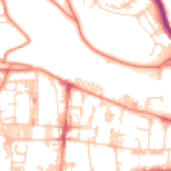 Daytime road noise heatmap for HX1 4AW