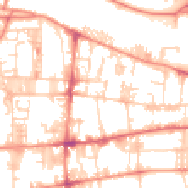 Daytime road noise heatmap for HX1 4BS