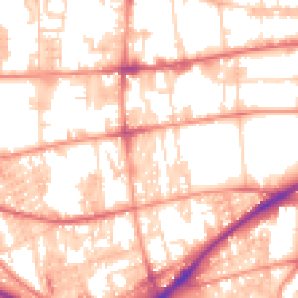 Daytime road noise heatmap for HX1 4DS