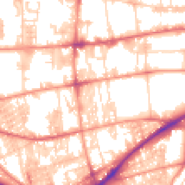 Daytime road noise heatmap for HX1 4DT