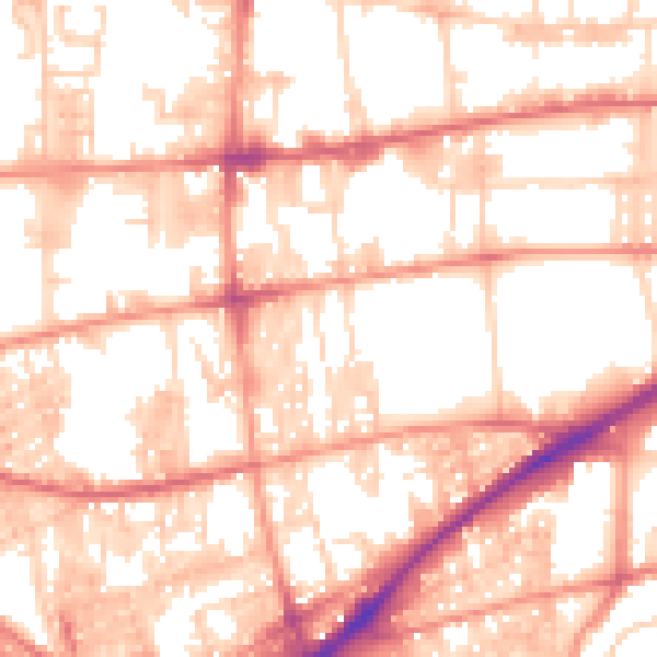 Daytime road noise heatmap for HX1 4DY