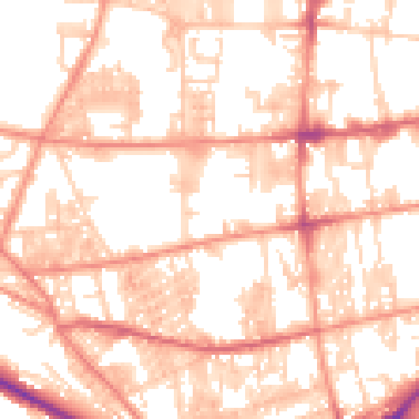 Daytime road noise heatmap for HX1 4ES