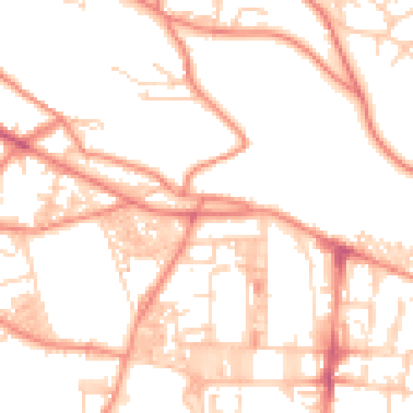Daytime road noise heatmap for HX1 4GG
