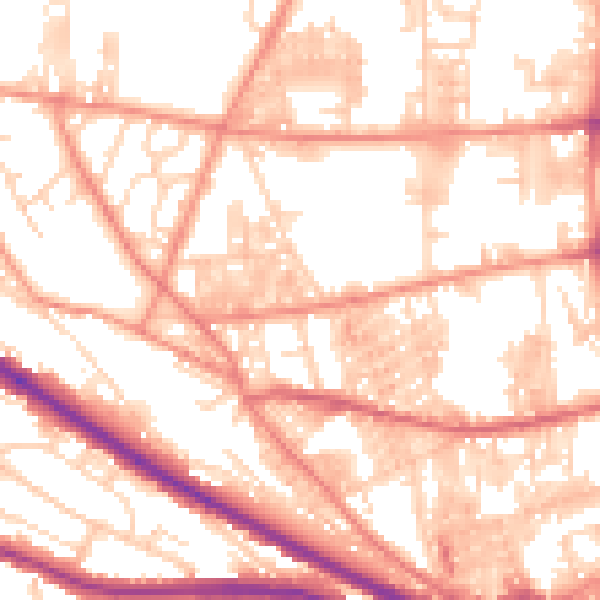 Daytime road noise heatmap for HX1 4HD